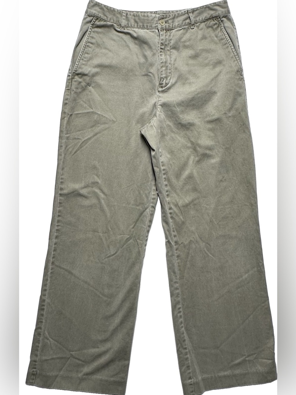 Ralph Lauren Women’s Size 10 Khaki Chino Pants High Rise Wide Leg Cotton